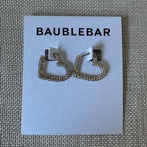 BaubleBar Silver Heart Earrings NEW